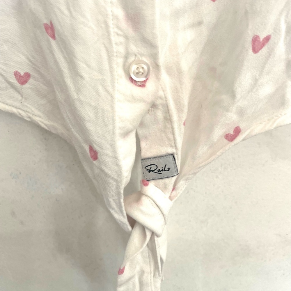 Rails Scribble Heart Button Down Shirt Size Small - image 4